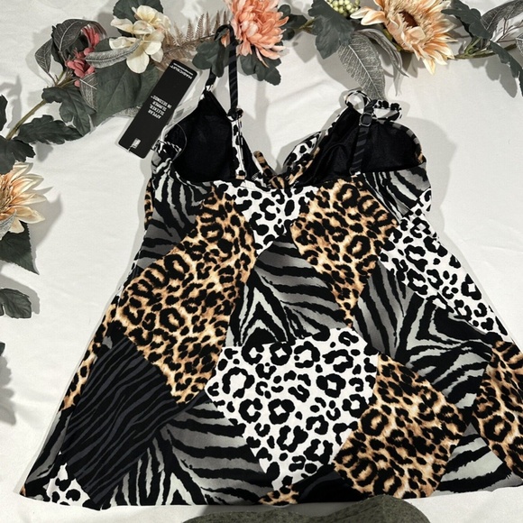 NWT $110 Magicsuit [ 8 US ] Roar‎ Alison Tankini Swim Top Mix Animal Print - Picture 7 of 13